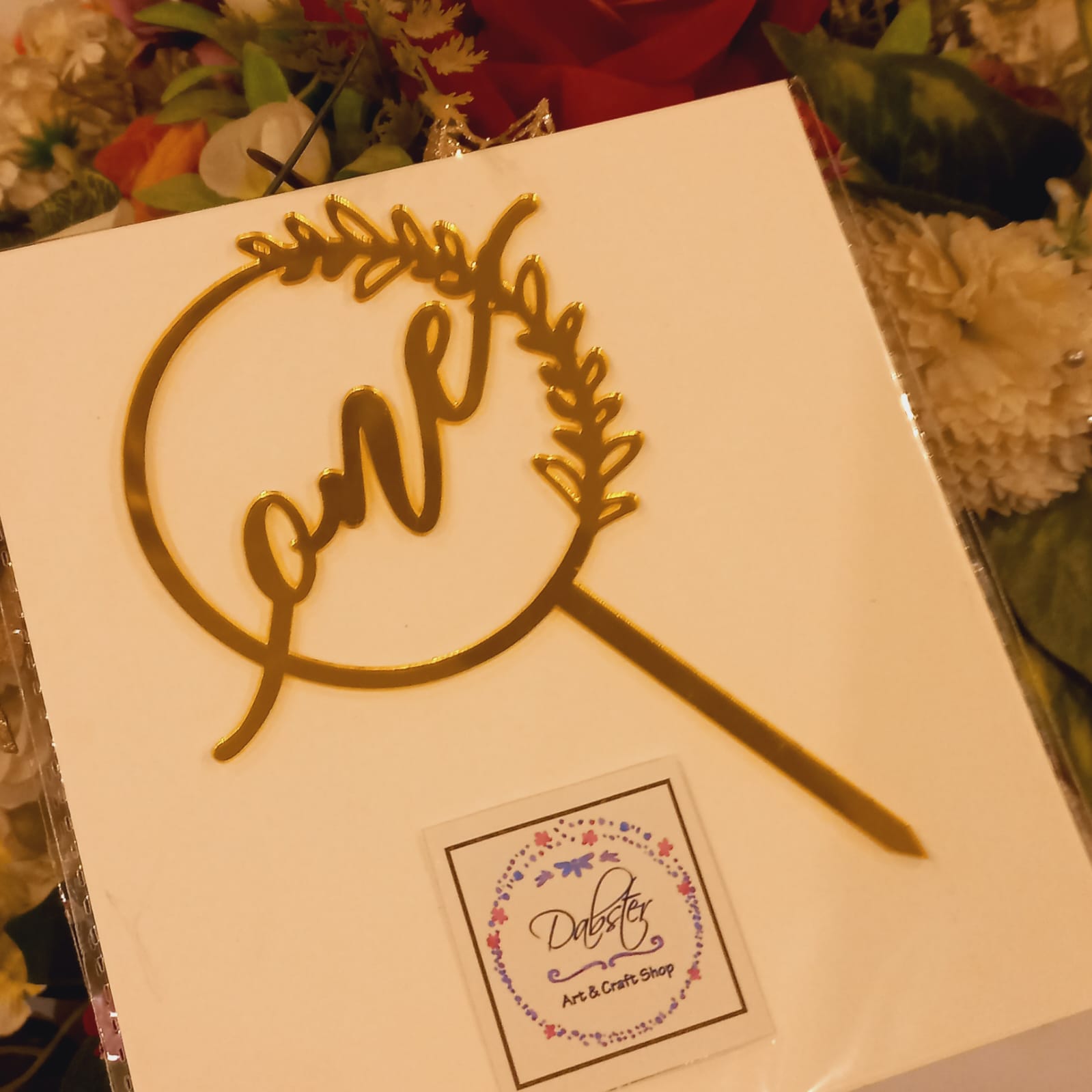 Floral One Topper /Acrylic Cake Topper