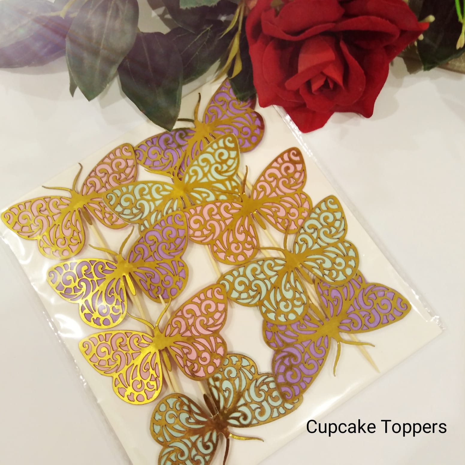 Enchanting Butterfly Garden Cake Topper