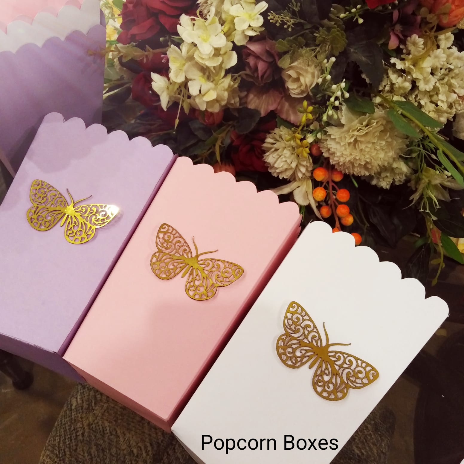 Decorative Butterfly Popcorn Boxes