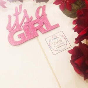Classic Its a Girl Topper /Glitter Formic Topper