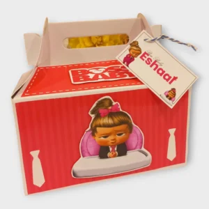 Personalized Pink Boss Baby Theme Goodie Bags/ Goodie Boxes/Favor Boxes