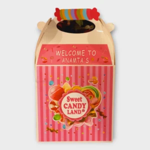 Personalized Colorful Candyland Theme Goodie Bags/ Goodie Boxes/Favor Boxes