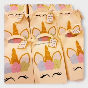Personalized Pastel Shade Unicorn Theme Goodie Bags/ Goodie Boxes/Favor Boxes