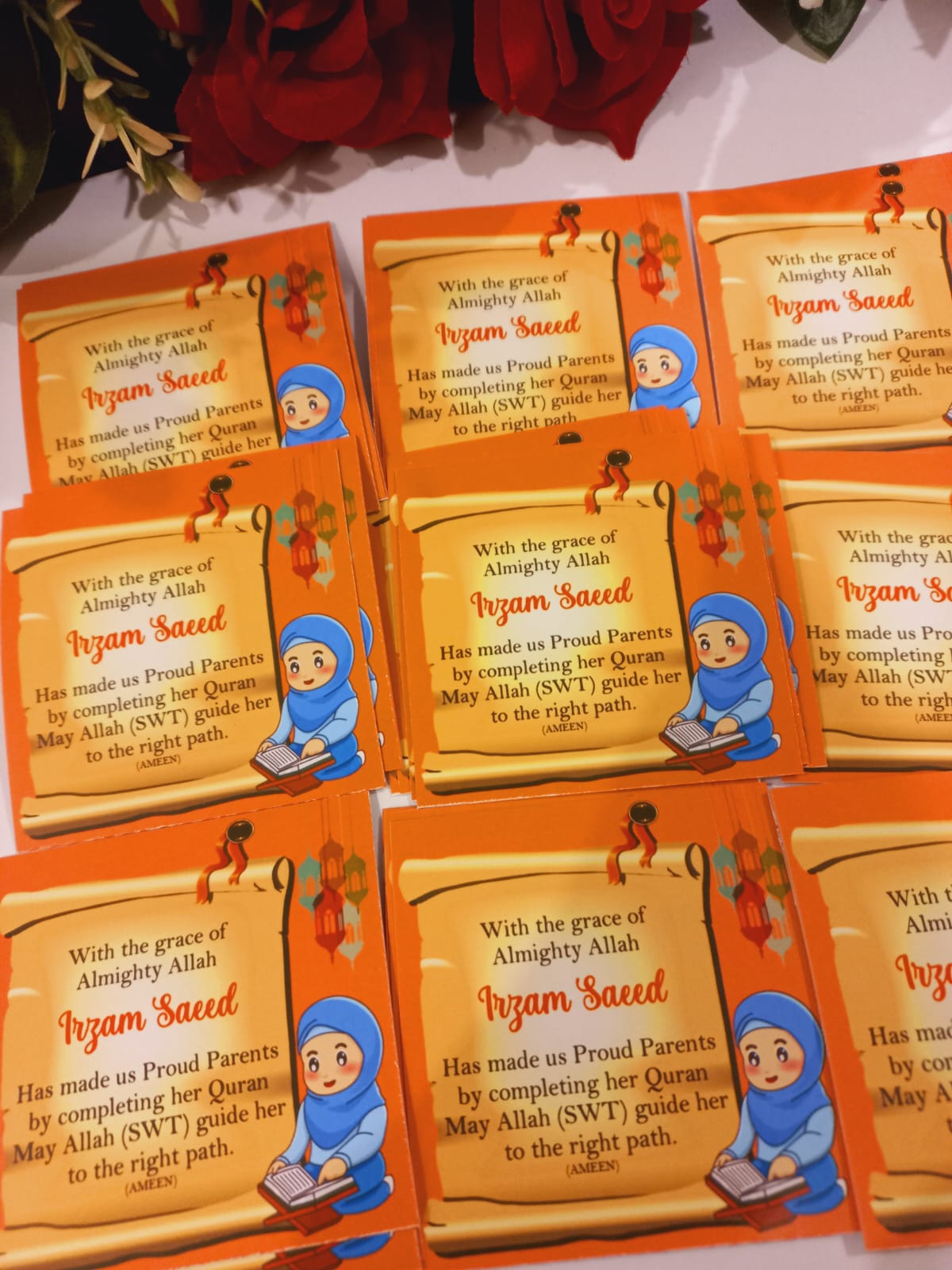 Ameen Mubarak Customized Sweet Boxes Stickers