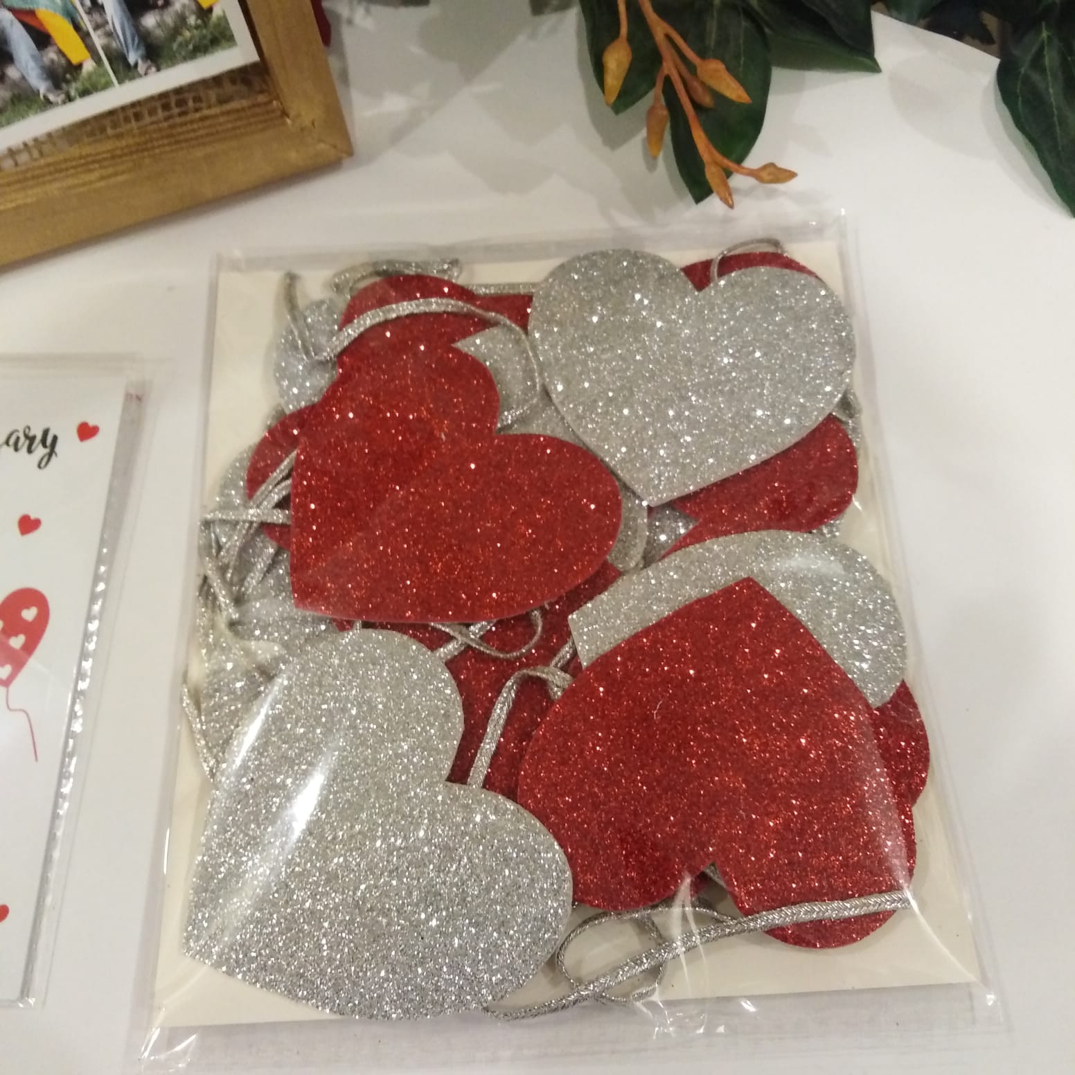 Heart Shape Glitter Garland