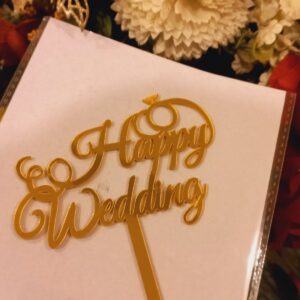 Happy Wedding Cake Topper/Acrylic Cake Topper