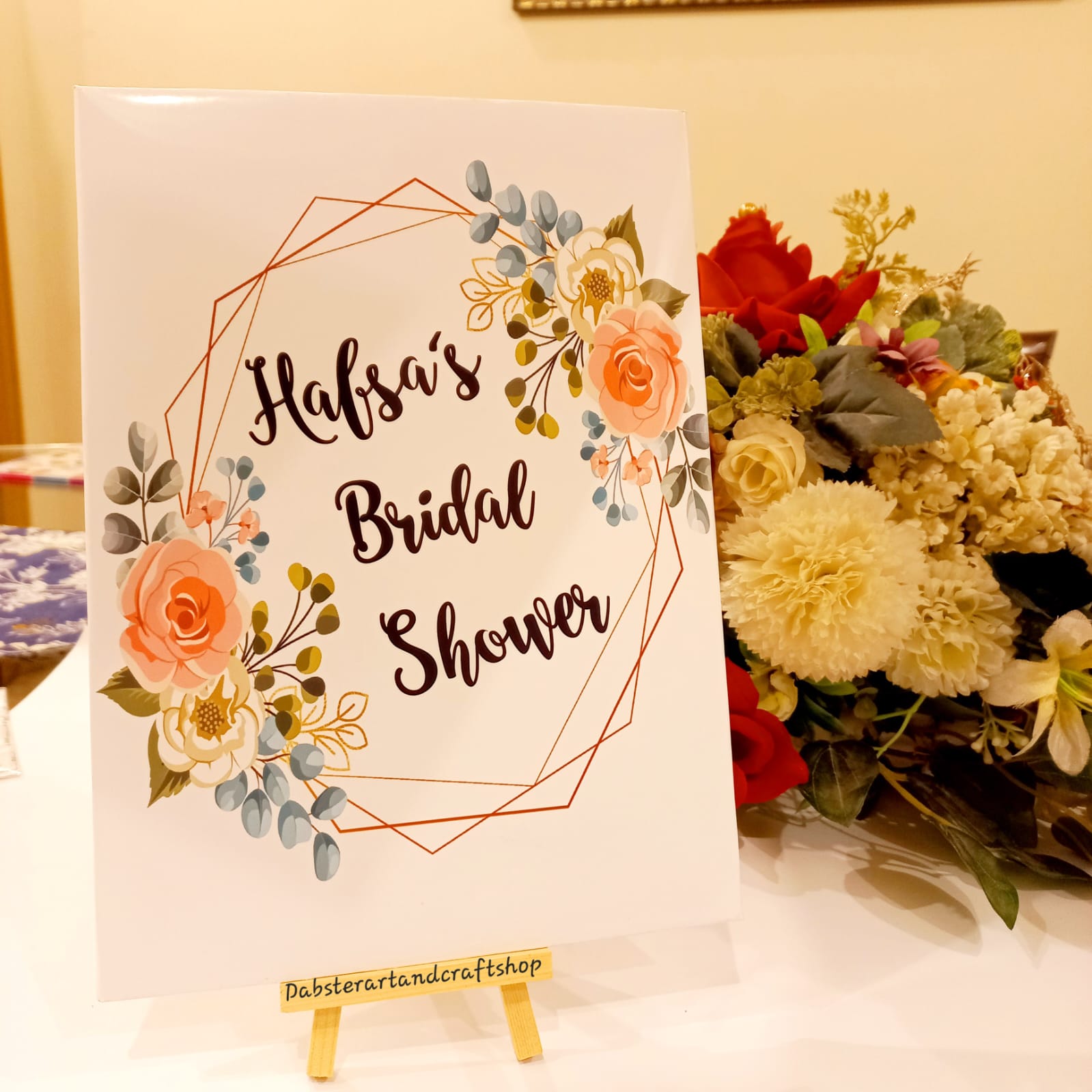 Artistic Bridal Shower Bride to be Wooden Board