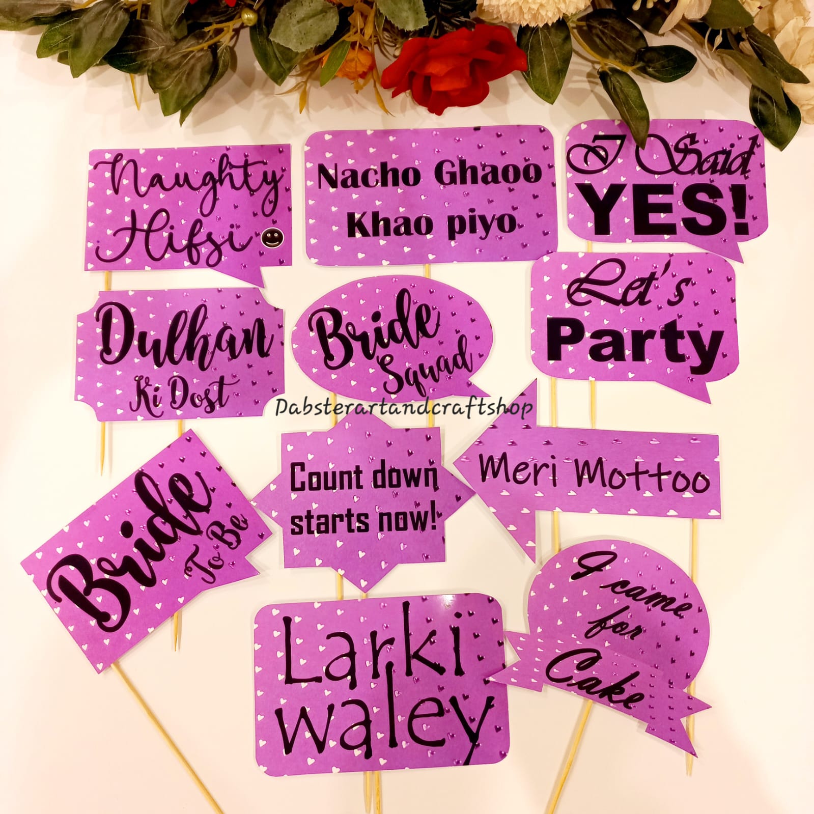 Artistic Bridal Shower Bride to be Photo Booth Props