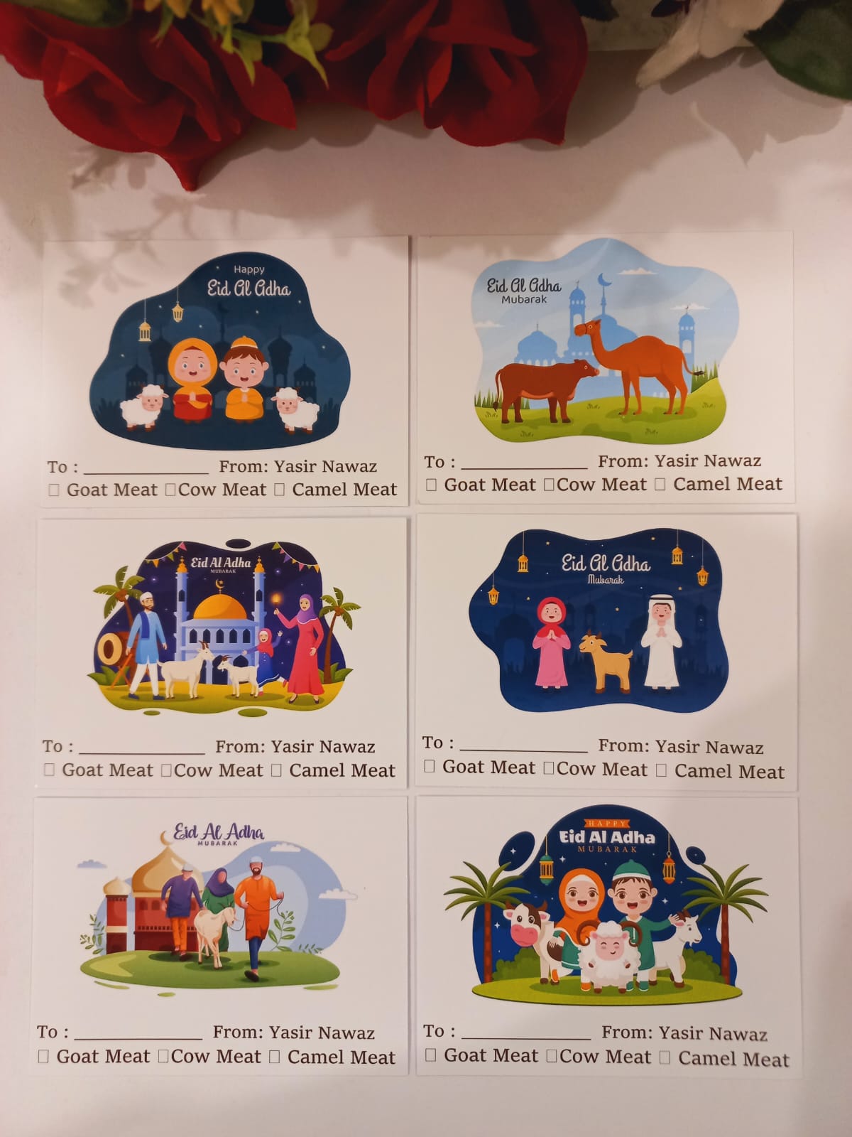 Eid ul Adha Meat Boxes Stickers