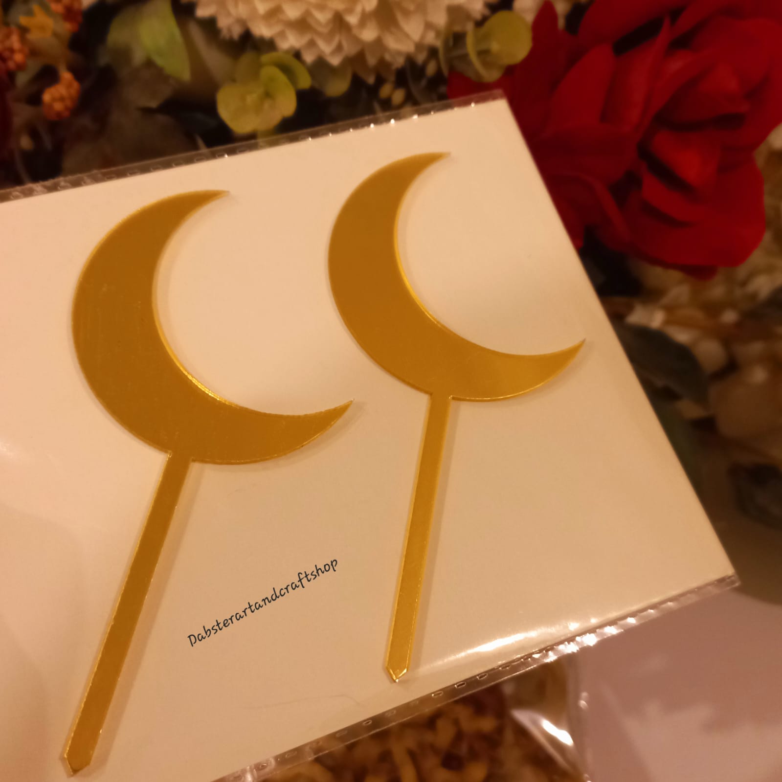 Artistic Moon Shape  Acrylic Topper