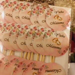 Customised Floral Engagement  Methai Toppers/ Sweet Toppers