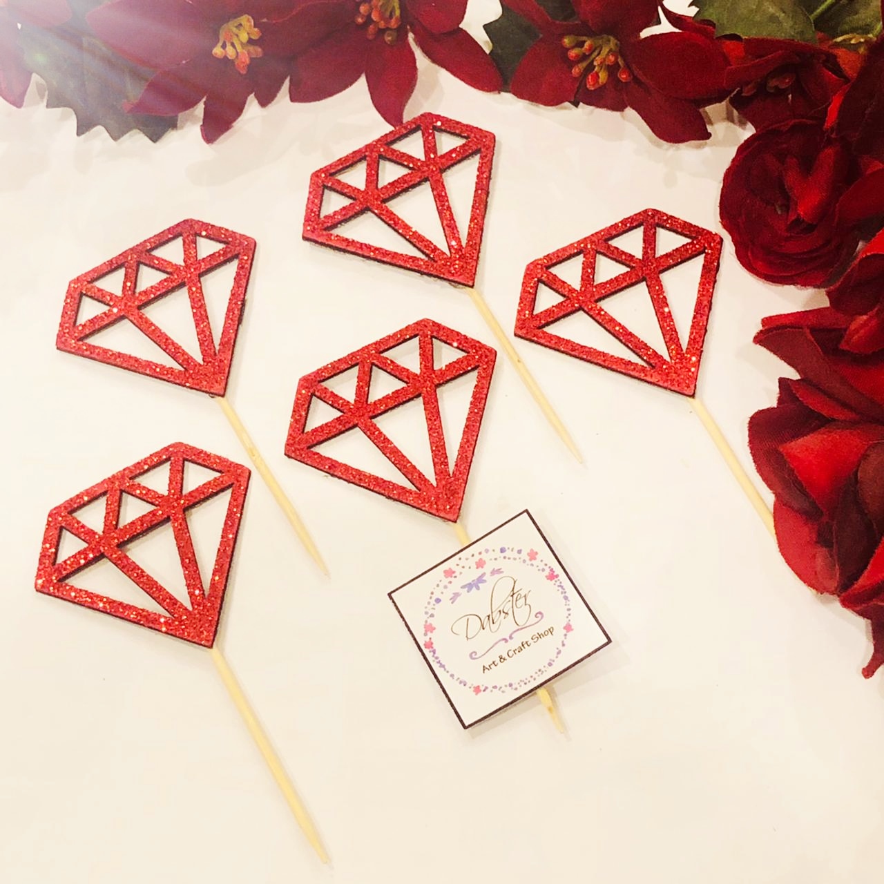 Engagement  Diamond Shape Methai Toppers/ Sweet Toppers