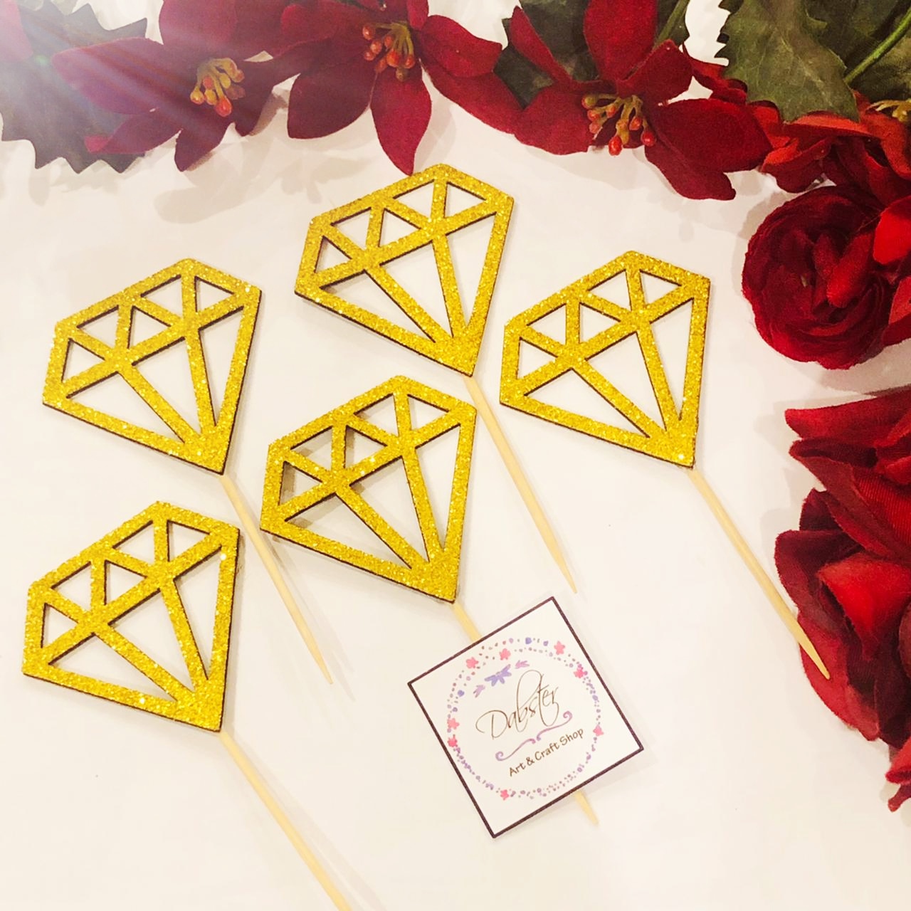 Engagement  Diamond Shape Methai Toppers/ Sweet Toppers