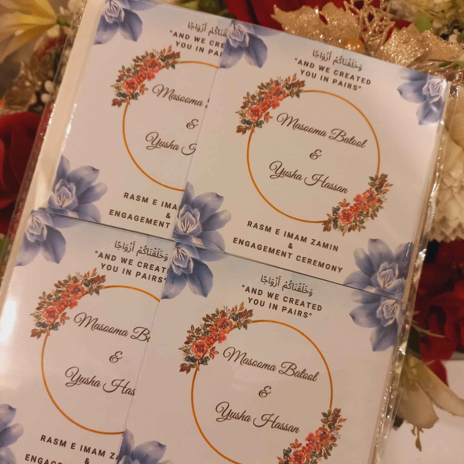 Floral Engagement Sweet Boxes Stickers