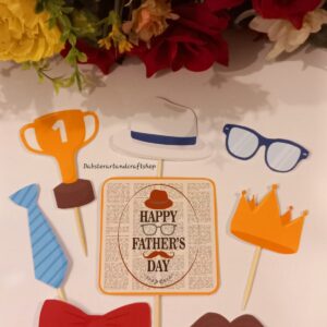 Traditional Father's Day Toppers Set with Heartfelt Messages