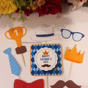 Traditional Father's Day Toppers Set with Heartfelt Messages