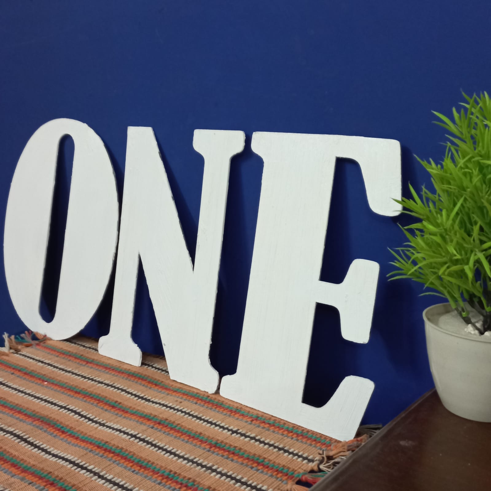 First Birthday Wooden  Alphabet "ONE"