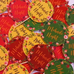 Floral Round  Mehndi Design/Dholki Theme Methai Toppers