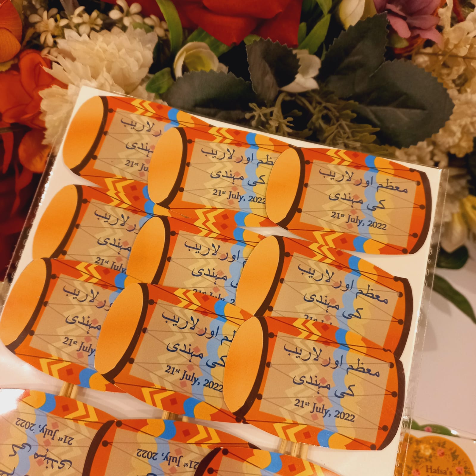 Traditional Mehndi Design Dholki Theme Methai Toppers