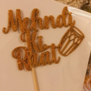 Artistic Mehndi ki Raat Cake Topper