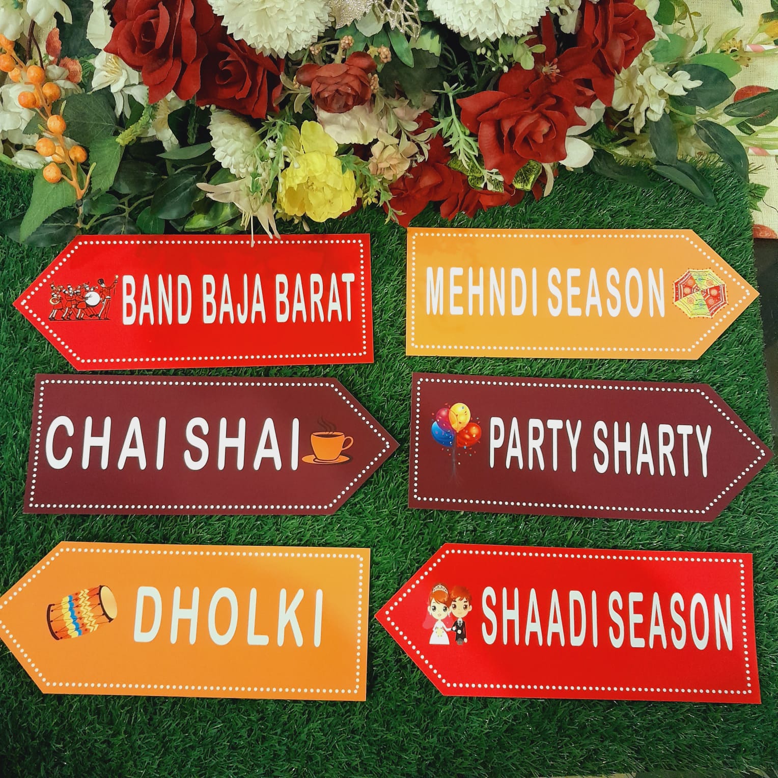 Traditional Mehndi Entrance Signs/Welcome Mehndi Signs