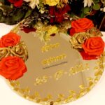 Red & Gold Premium Customized Mirror Tray/Ring Tray