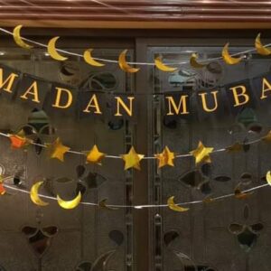 Ramadan Mubarak Black & Gold Stunning Wall Banner