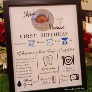 Customized Wooden Frame for Baby First Birthday