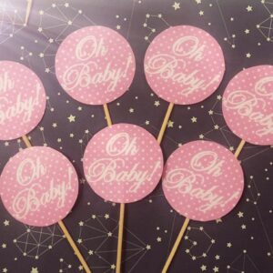 Welcome Baby Girl "Oh Baby" Cupcake Toppers