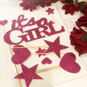 Welcome Baby Girl Heart & Star Shape Props Set
