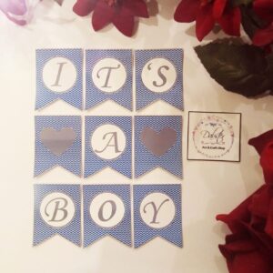 Its a Boy Chevron Backdrop Banner