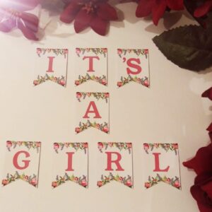 Its a Girl Backdrop Floral Banner