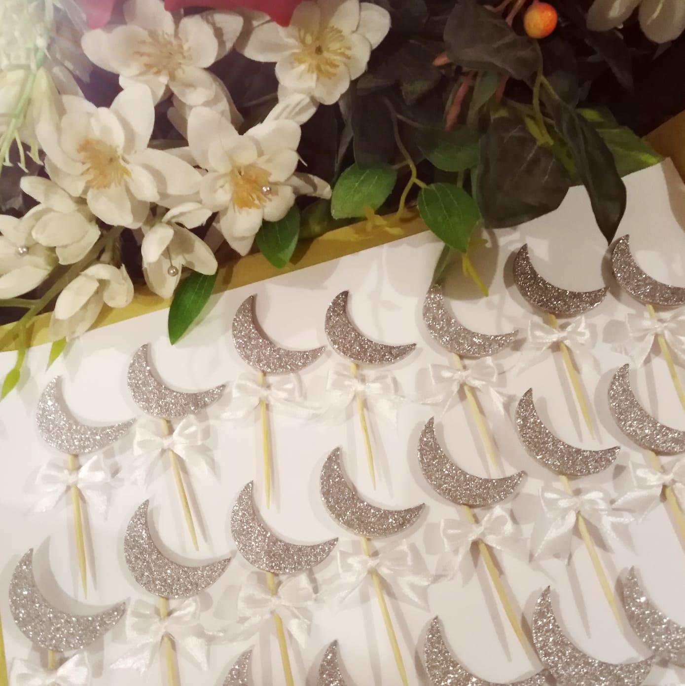 Welcome Baby Moon Shape Cupcake Toppers