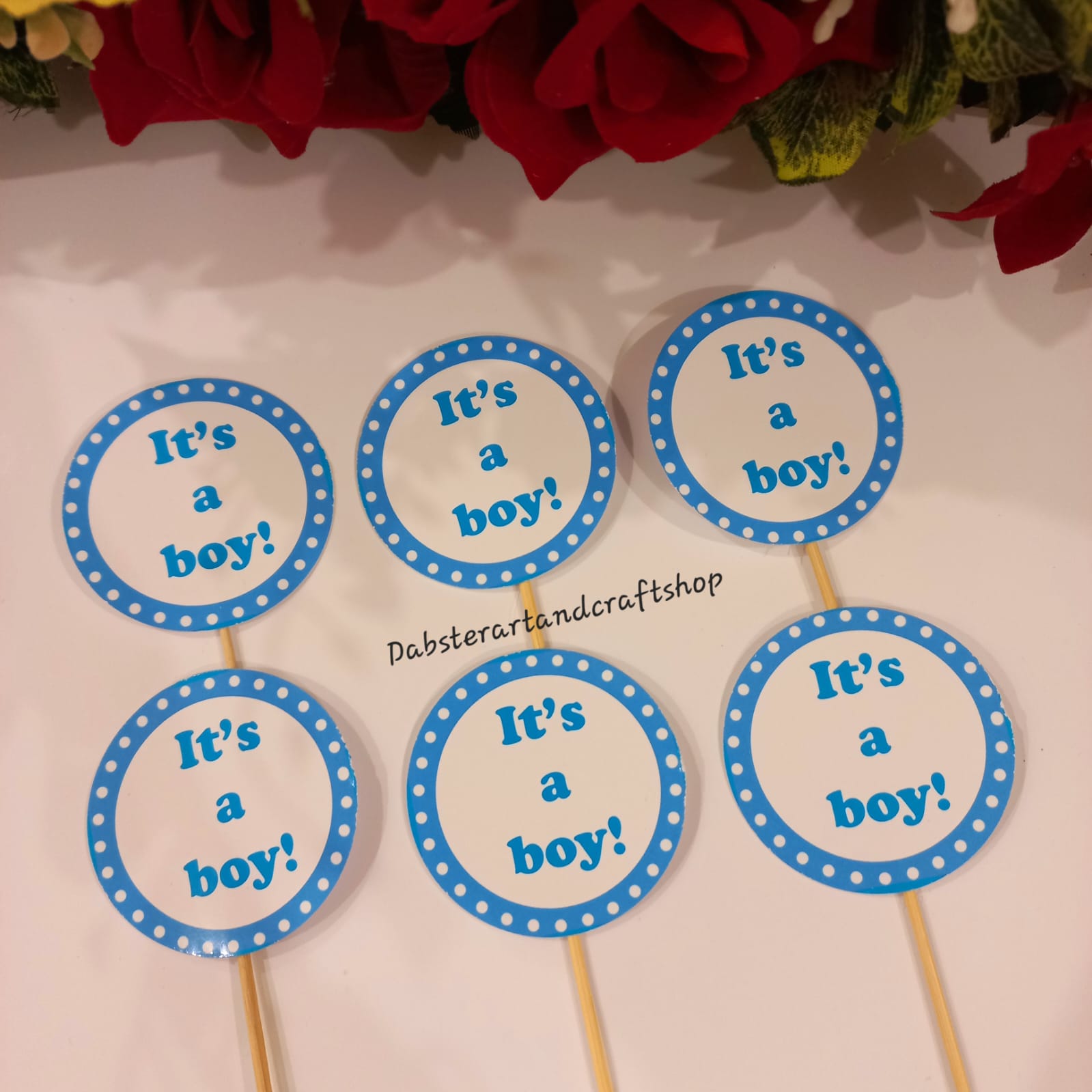 Welcome Baby Its a Boy Cup Cake Toppers