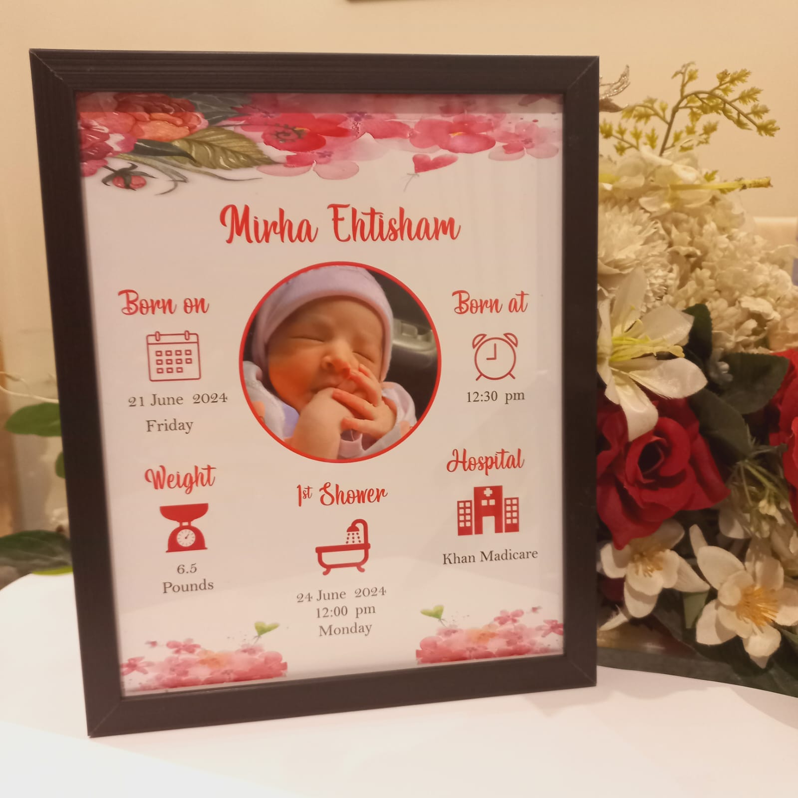 Customized Wooden Frame for Welcome Baby
