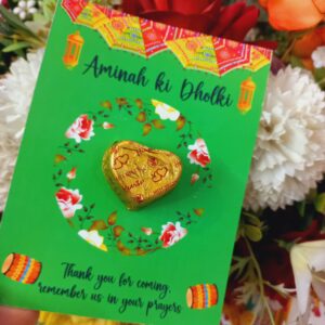 Vibrant Green Dholki Favor Cards / Wedding Favor Cards